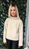 everyday beige light sustainable jumper roll neck cowl polo 
