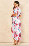 ELAINE Floral Midi Wrap Dress