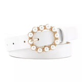 Pearl Diamonte Oval Buckle Belt (More colours)