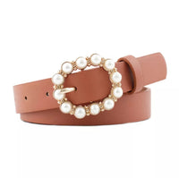 Pearl Diamonte Oval Buckle Belt (More colours)